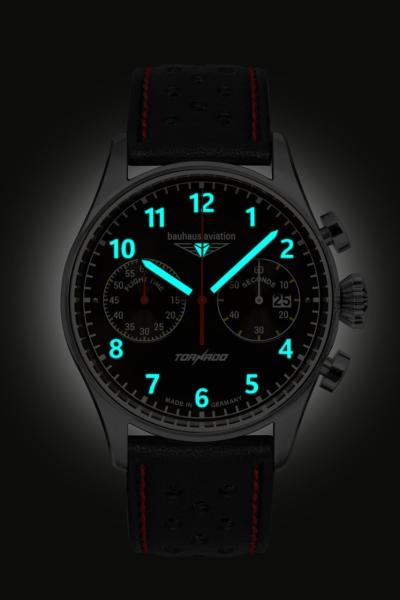 Bauhaus Aviation Herrenuhr Quarz Chronograph mit Lederarmband